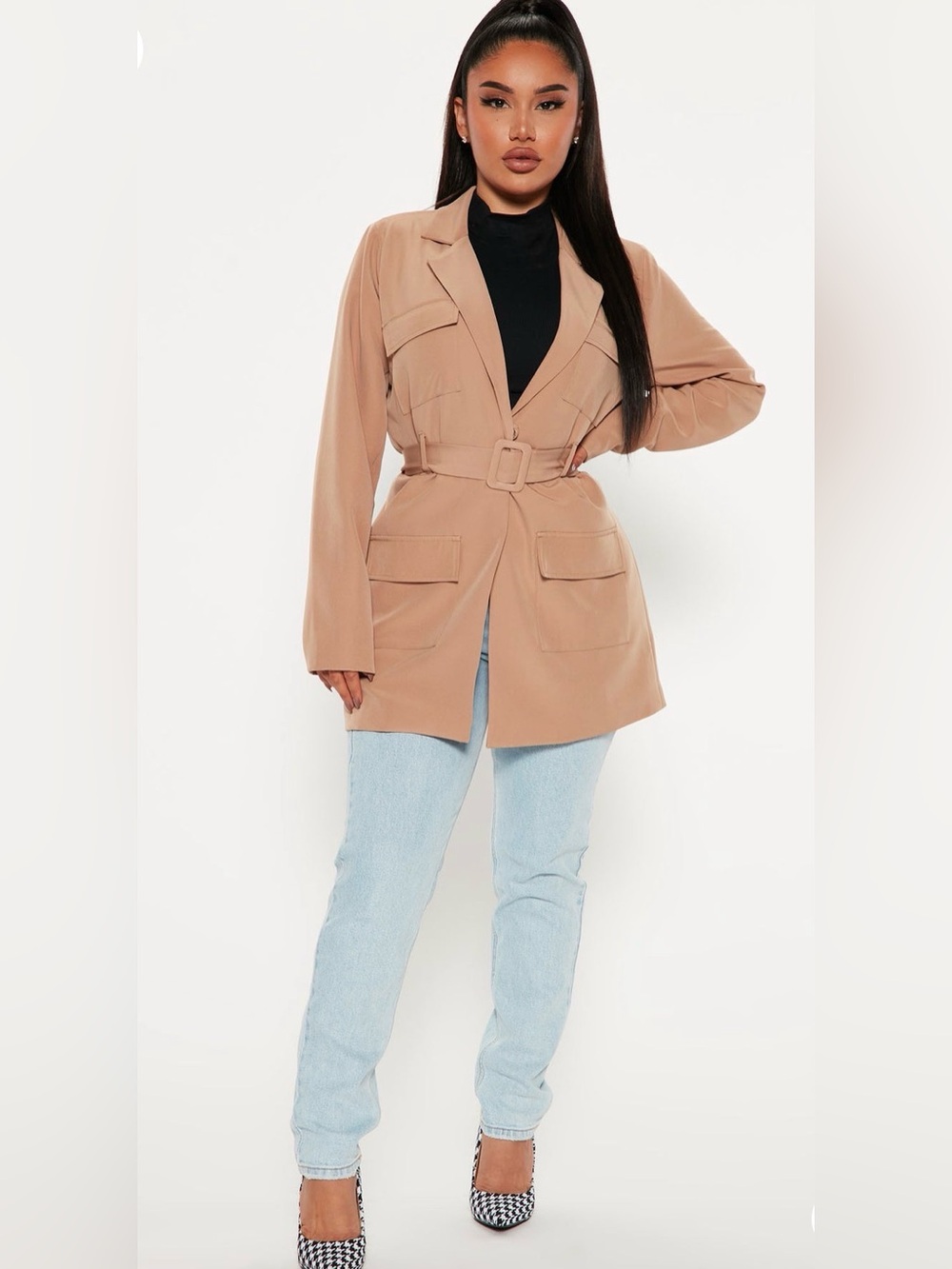 Fashion Nova Taupe Jaclyn Blazer
